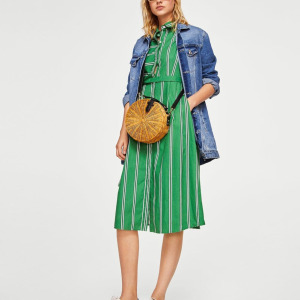 Mavi Düğme Detay İspanyol Paça Pantolon